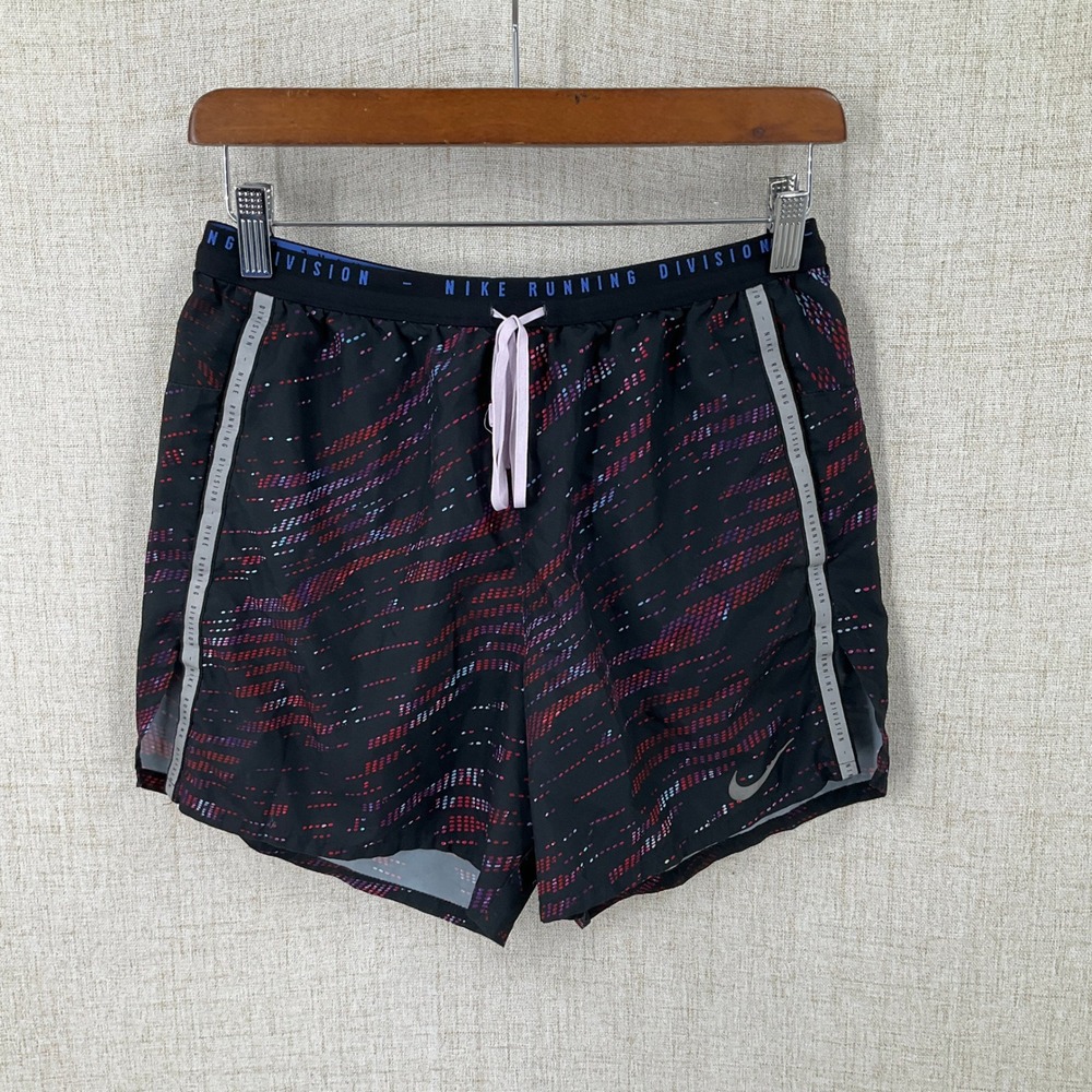 Nike Running Division Shorts Womens Small Black Multicolor Dri-FIT Reflective